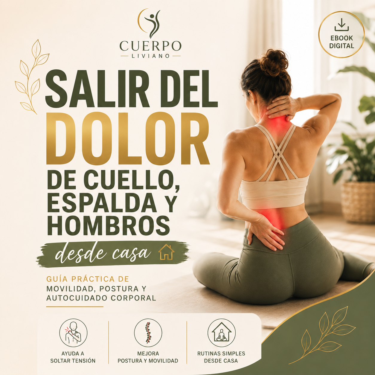 Mockup de la guía Salir del Dolor de Cuello, Espalda y Hombros